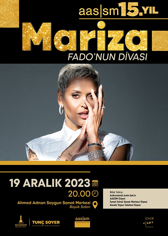 Mariza “Fado`nun Divası“ 19 Aralık 2023, Salı, 21:00 Ahmed Adnan Saygun Sanat Merkezi'nde