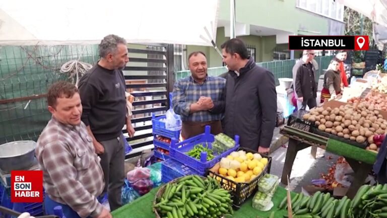Murat Kurum, Sarıyer’de pazar esnafını ziyaret etti