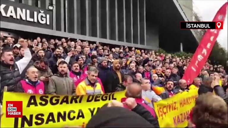 İstanbul’da Şişli Belediyesi çalışanlarının ücret zammı eylemi sürüyor