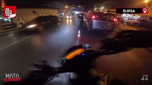 Bursa’da gece polis ve bekçilerden kaçan motorcu