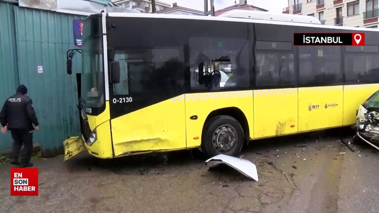 İstanbul Sultanbeyli’de İETT otobüsü ile otomobil çarpıştı: 6 yaralı