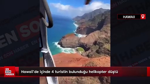 Hawaii’de içinde 4 turistin bulunduğu helikopter düştü