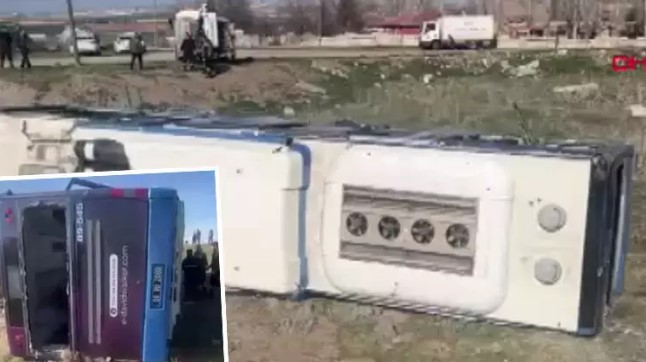 Ankara’nın Sincan ilçesinde otobüsün şarampole devrilmesi sonucu 20 kişi yaralandı